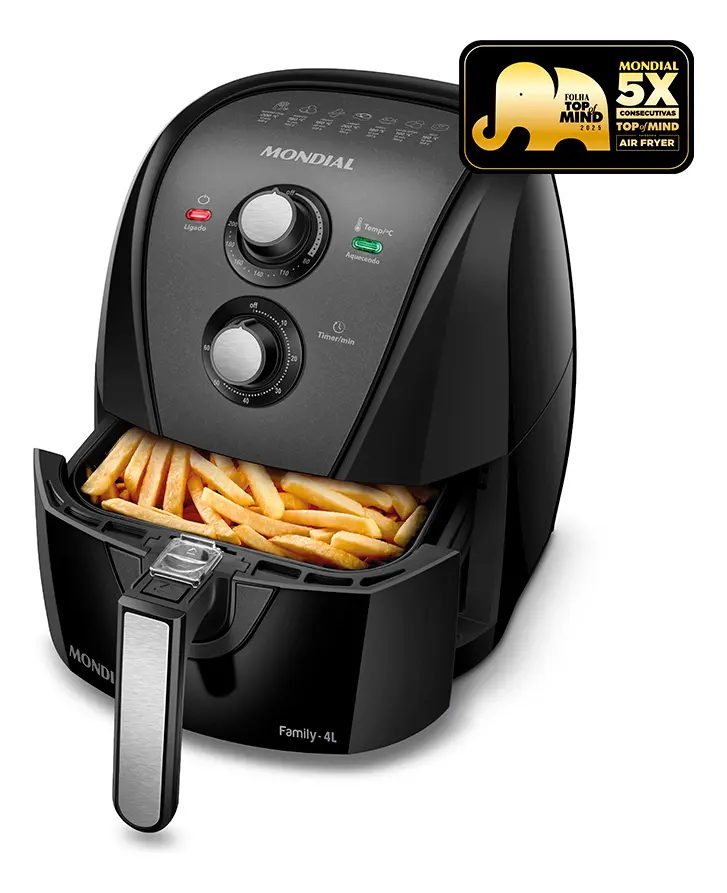 Fritadeira Sem Óleo Air Fryer 4L Mondial 1500W AFN-40-BFT Preto
