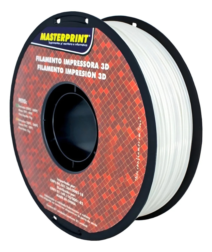 Filamento 3D PETG Branco Premium 1,75mm 1kg para Impressora 3D — Masterprint