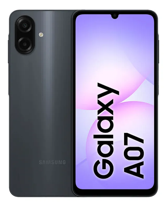 Smartphone Samsung Galaxy A07 256GB, 8GB RAM + 8GB RAM Plus, Câmera 50MP, Helio G99 6nm, Tela 6.7" 90Hz, IP54 - Preto