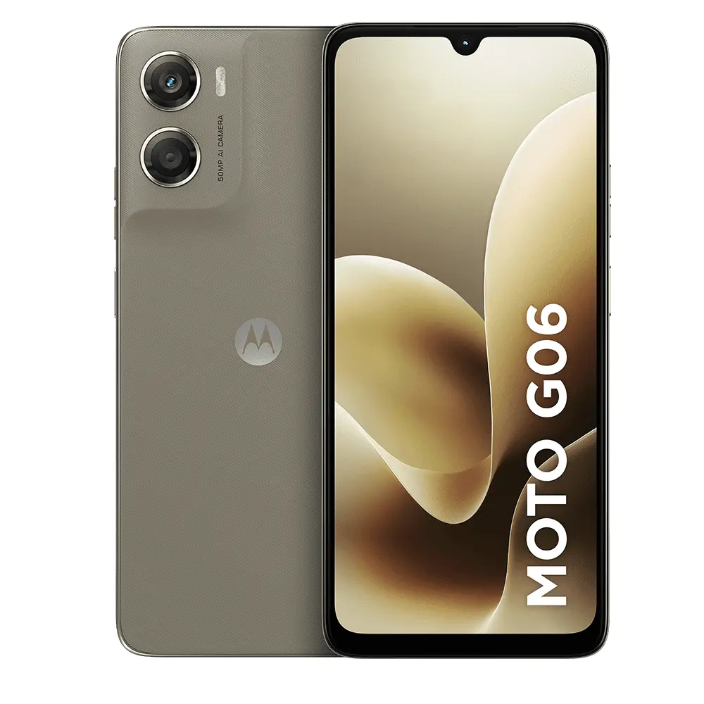 Smartphone Motorola Moto G06 256GB, 4GB RAM + 8GB RAM Boost, Câmera 50MP IA, Bateria 5200 mAh, Tela 6.9" 120Hz - Bege