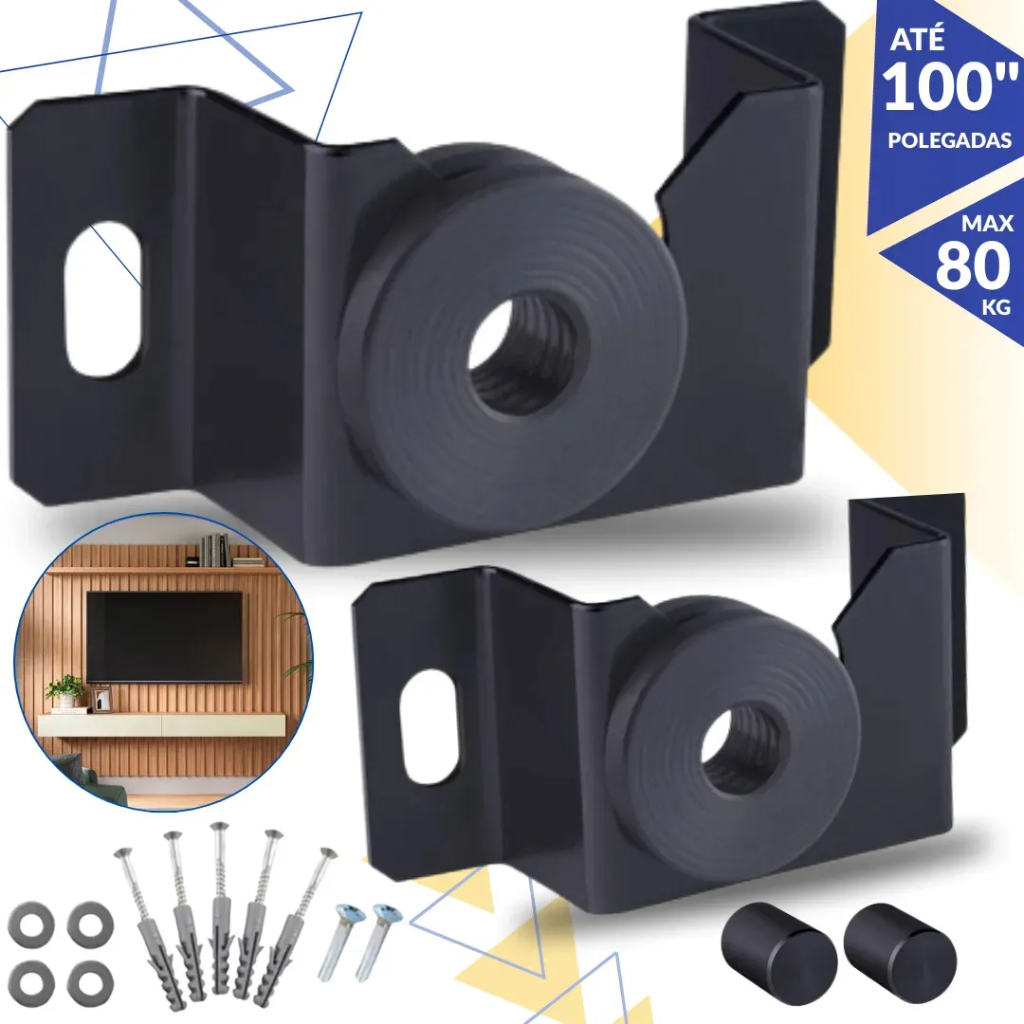 Suporte de TV Fixo Universal 10" a 100" Polegadas Reforçado (Até 80kg) — Parosflux BR-1000